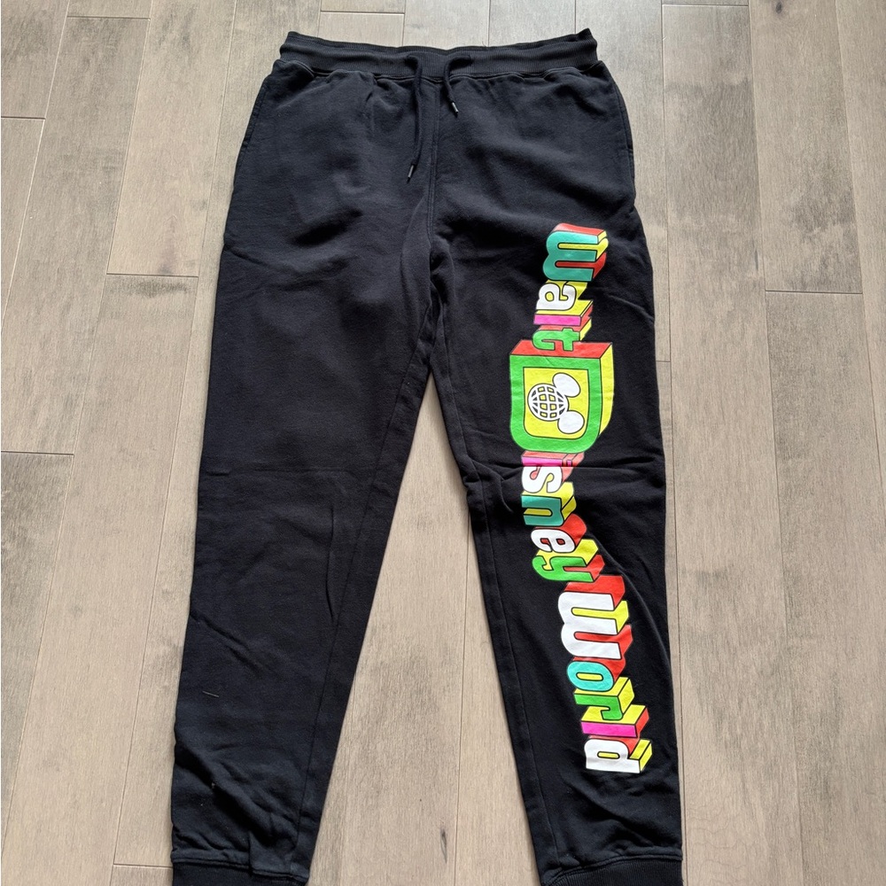 Disney World Adult Black Joggers